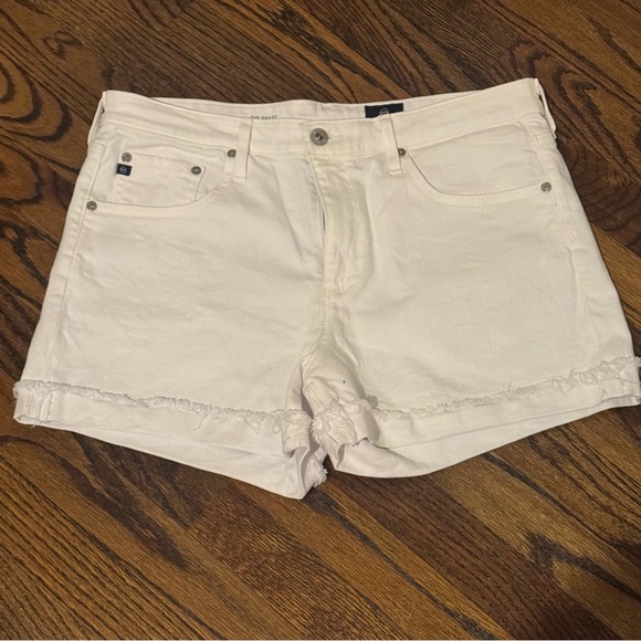 AG The Hailey Ex-Boyfriend Roll-Up Cuff Short 30R Optic White - Picture 4 of 16